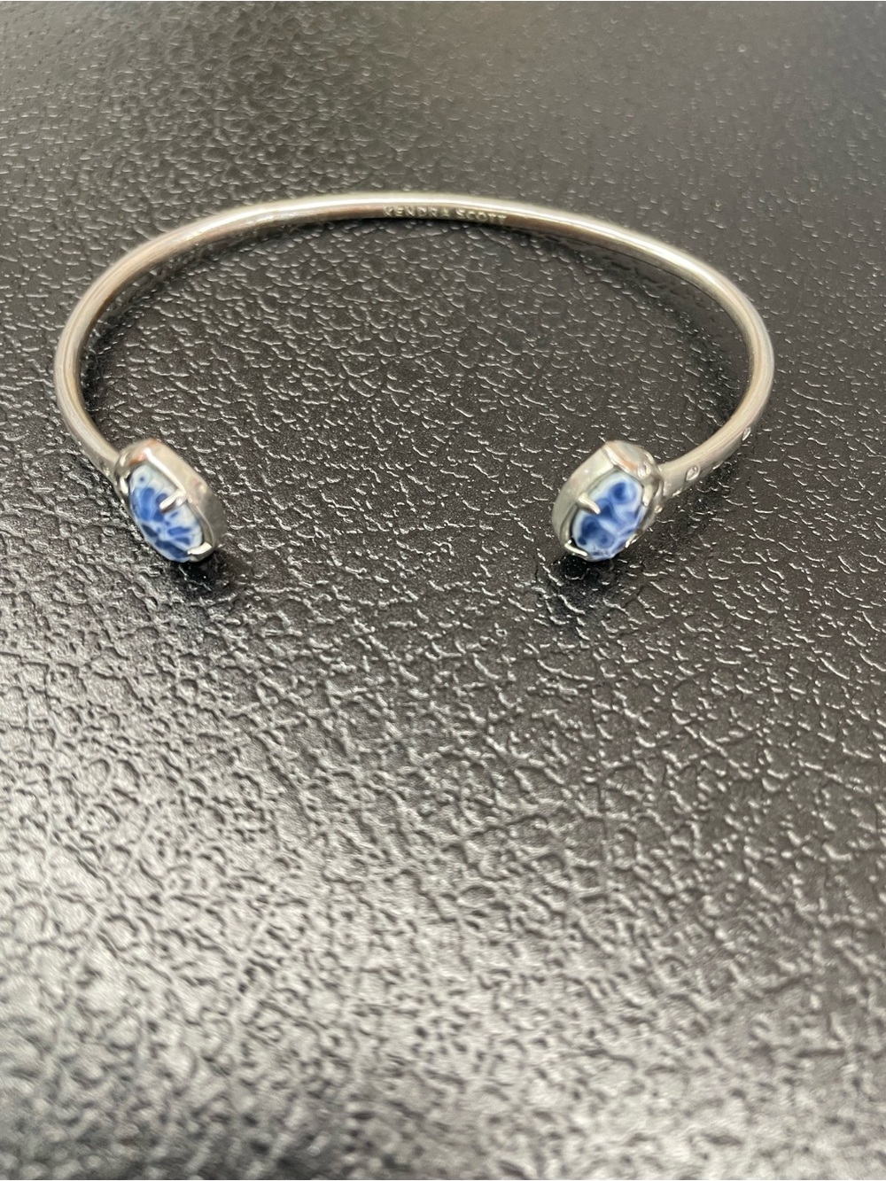 Kendra Scott Silver Open Cuff Bracelet with Blue Accents